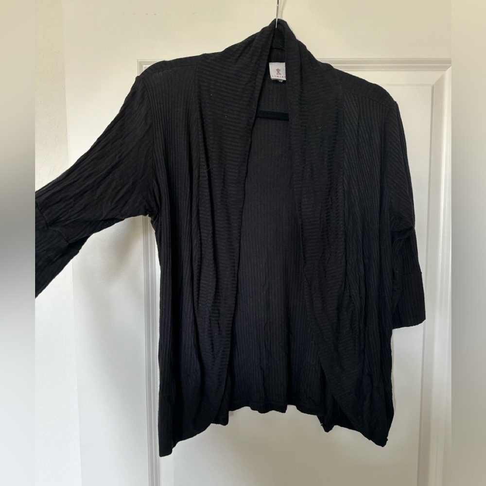 Ribbed cowl neck cardigan